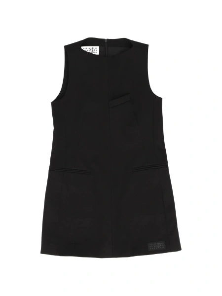 Rochie casual MM6 Maison Margiela neagra din elastan si polyester