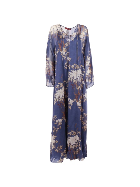 Rochie de zi MaxMara Studio albastra din matase