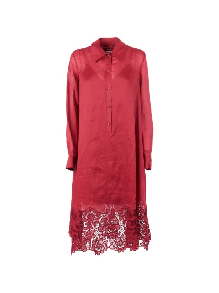 Rochie de zi MaxMara Studio rosie din polyester
