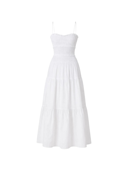 Rochie de zi Michael Kors alba din bumbac