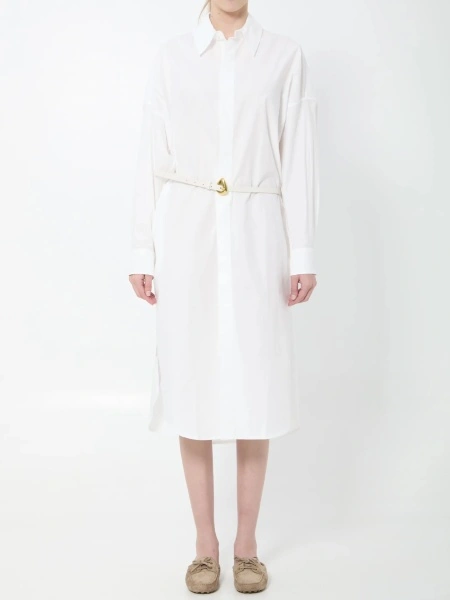 Rochie eleganta The Frankie Shop alba din bumbac organic