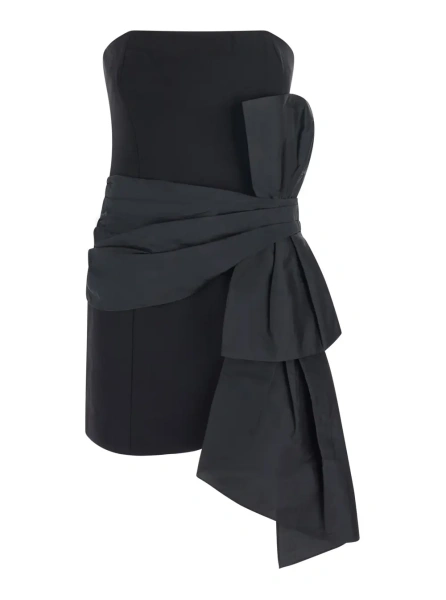 Rochii BUSTIER BOW DRESS with elegant details in Tech Fabric and black color for women