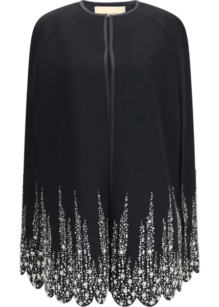 Rochii Compact drap Cape with degradé rhinestone embroidery