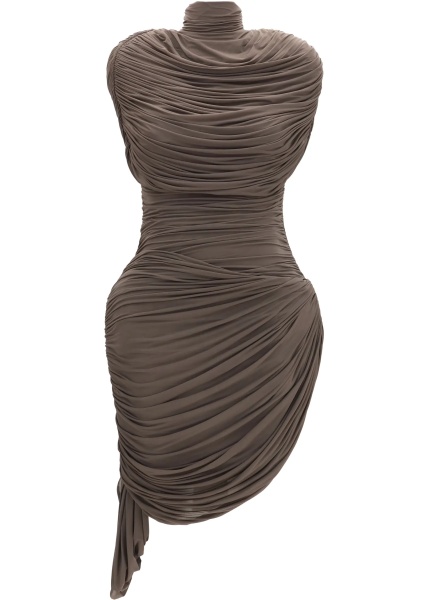 Rochii Draped high-neck Dress