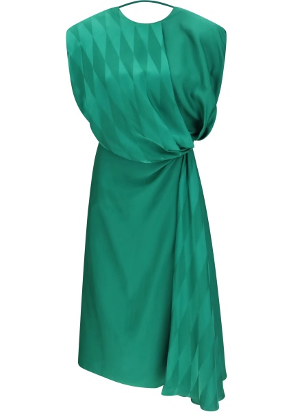 Rochii Midi silk Dress with twist detail