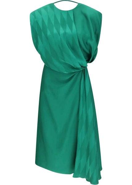 Rochii Midi silk Dress with twist detail