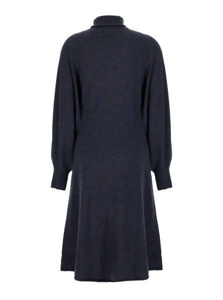 Rochii 'Nantes' Gray Dress with ribbed high collar and elasticated cuffs in wool blend for women