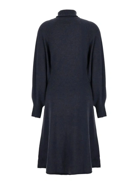 Rochii 'Nantes' Gray Dress with ribbed high collar and elasticated cuffs in wool blend for women
