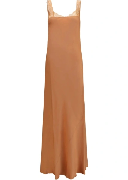 Rochii satin maxi Dress with lace trims