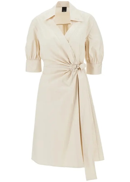 Rochii Stretch cotton wrap-over midi dress