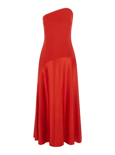 Rochii Women's red midi Edison dress with essential line in fabric