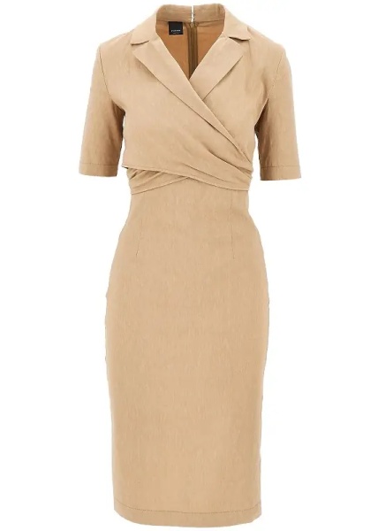 Rochii Wrapped linen-blend midi dress