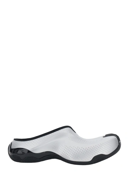 Saboti Grey mules with logo on the side and number on the front and back in tech fabric man