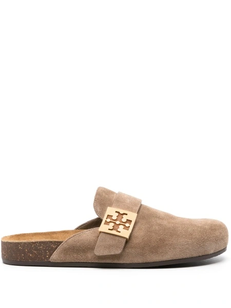 Saboti Tory Burch maro din piele intoarsa