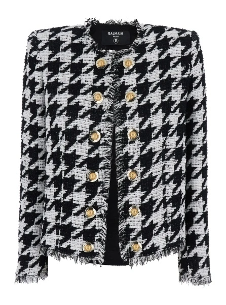 Sacou Balmain alb din bumbac