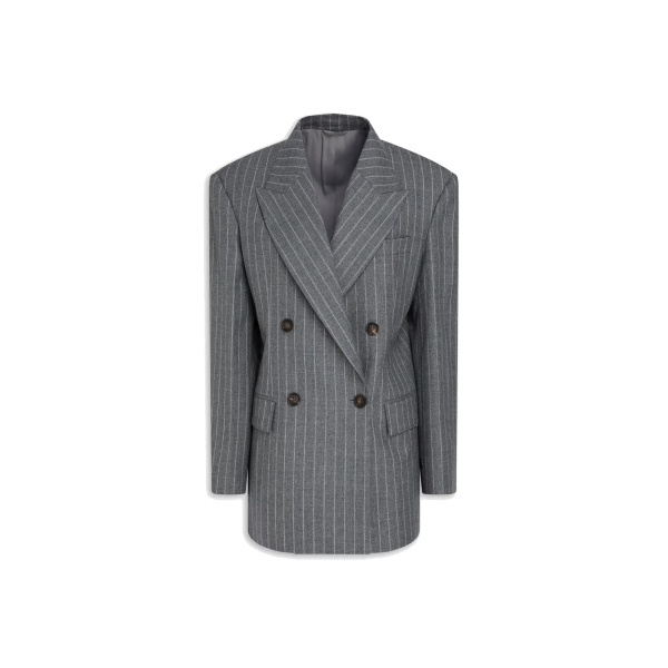 Sacou Brunello Cucinelli Pinstriped Wool Blazer