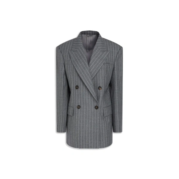 Sacou Brunello Cucinelli Pinstriped Wool Blazer