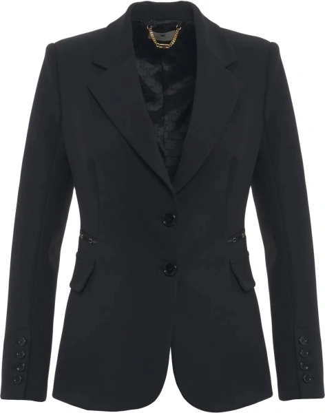Sacou Elisabetta Franchi negru slim fit