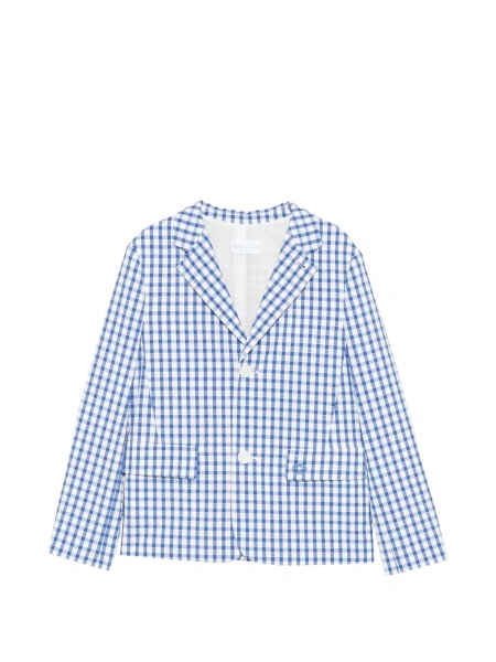 Sacou Gucci albastru din polyester si bumbac
