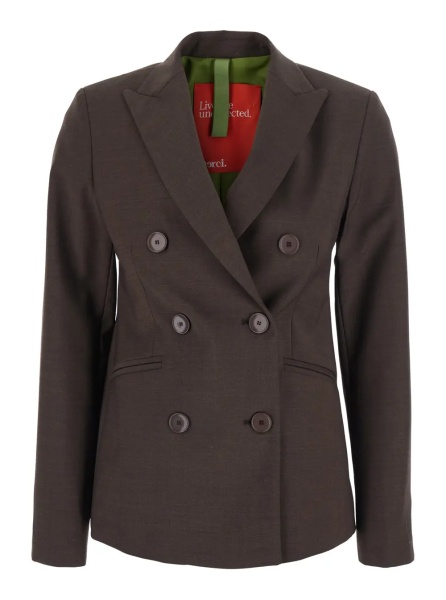 Sacou Jacket with shirt collar and long sleeves in Tech Fabric brown for men
