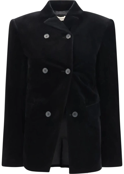 Sacou Rolo stretch-velvet double-breasted Jacket