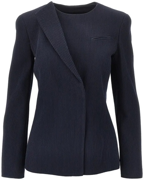Sacou Single-breasted canneté wool jacket