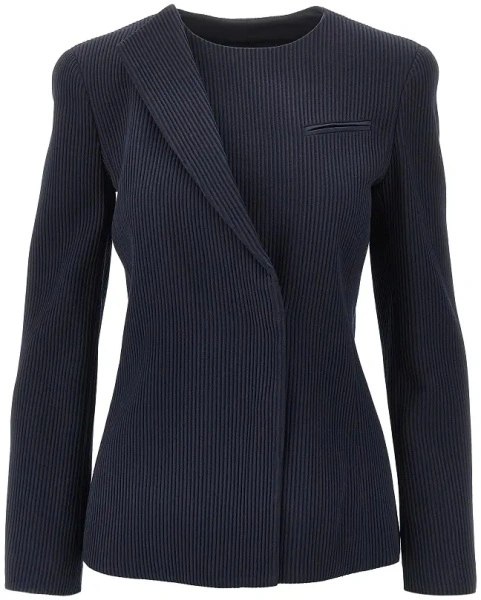 Sacou Single-breasted canneté wool jacket