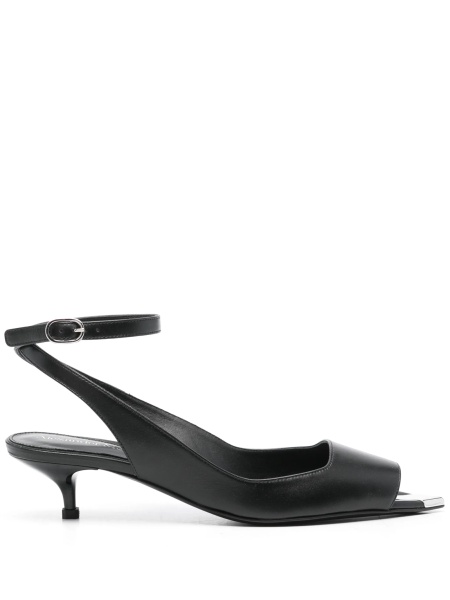 Sandale Alexander McQueen negre din piele