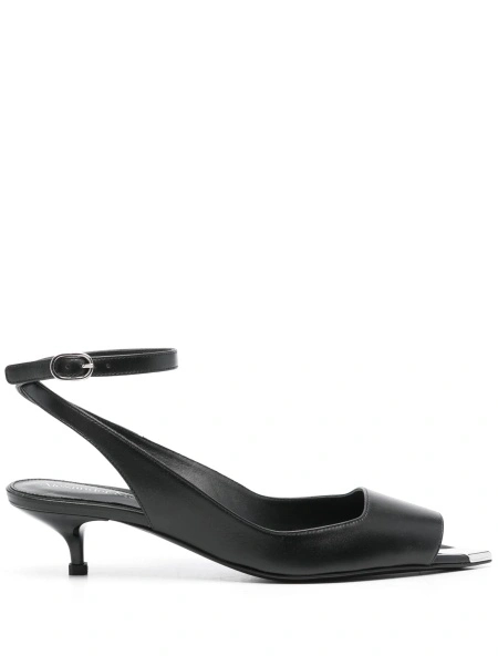 Sandale Alexander McQueen negre din piele