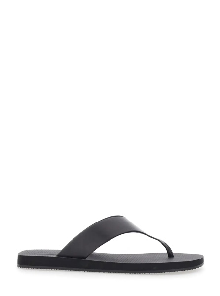 Sandale Black Flip Flops 'GINZA' in Leather Women