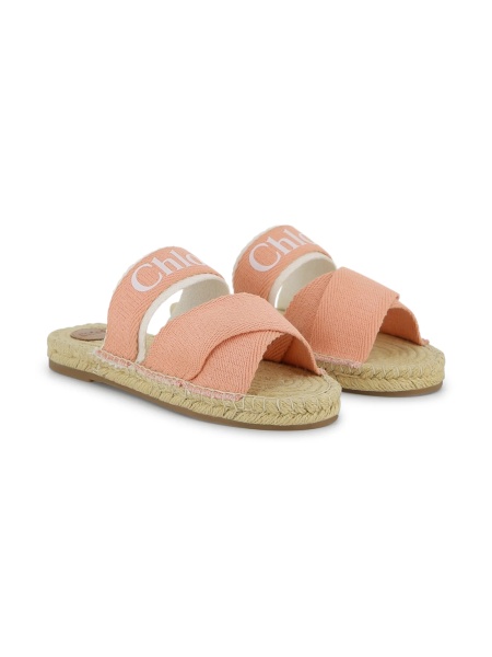 Sandale Chloe roz din material textil