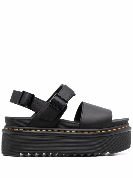 Sandale Dr. Martens negre din piele