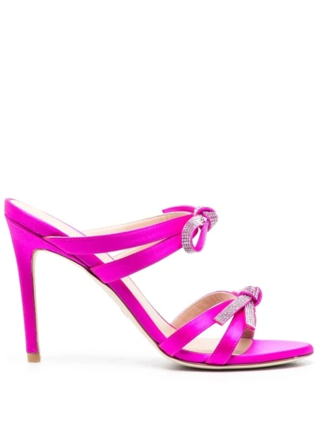 Sandale Stuart Weitzman roz din material textil