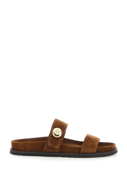 Sandale Tory Burch maro din piele intoarsa