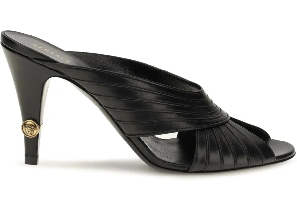 Sandale Versace negre din piele nappa