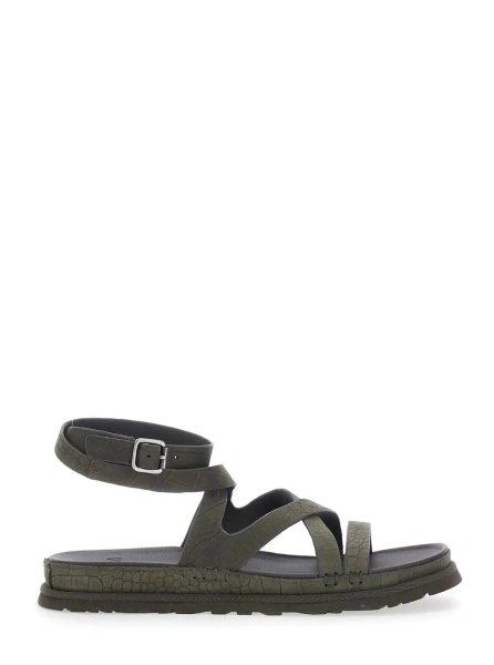 Sandale W GOLDENGAZE EMBOSSED ANKLE WRAP Brown Ankle Strap Sandals for Women