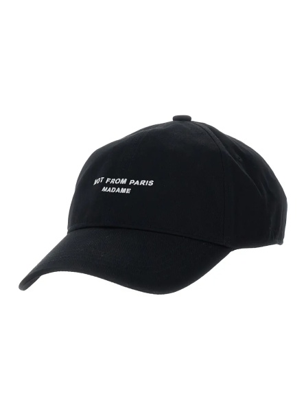 Sapca Black Baseball Cap with slogan print on the front in cotton for men