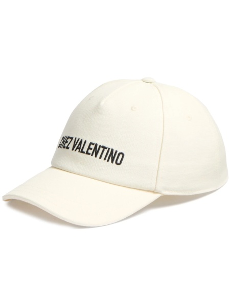 Sapca Valentino Garavani neutra din polyester si bumbac