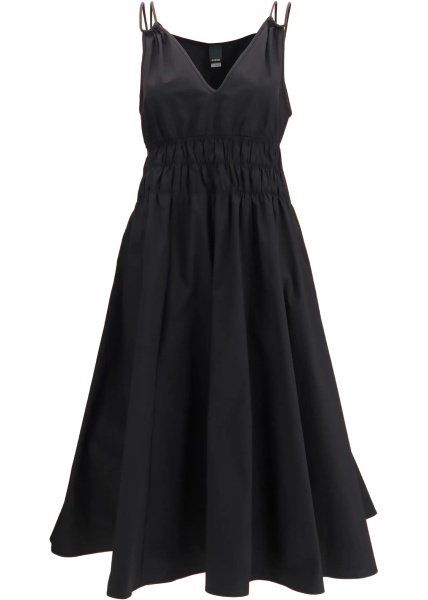 Shirred V-neck Dress