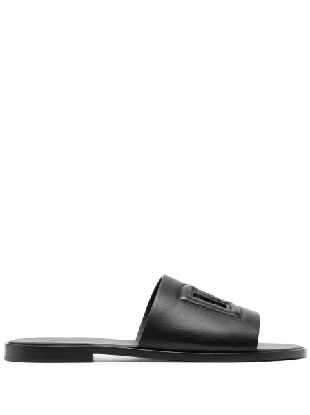 Slapi Dolce & Gabbana negri din piele