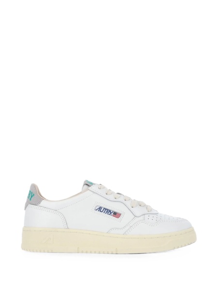 Sneakers AUTRY albi din piele intoarsa si piele