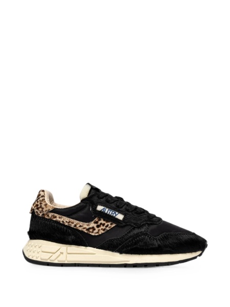 Sneakers AUTRY negri din nylon si blana