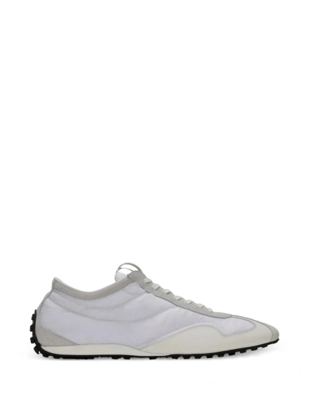 Sneakers Balmain albi din piele intoarsa si nylon