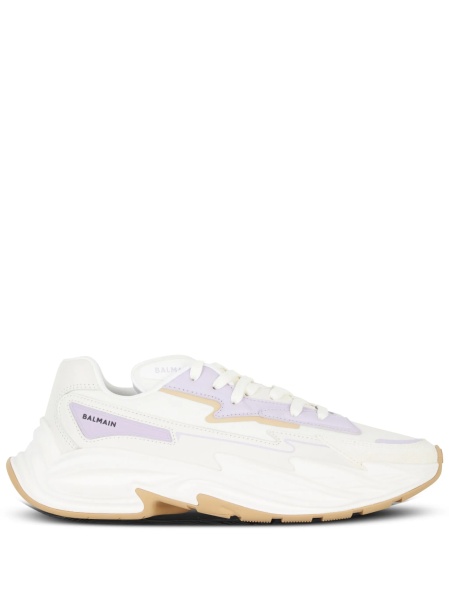 Sneakers Balmain neutri din nylon si piele