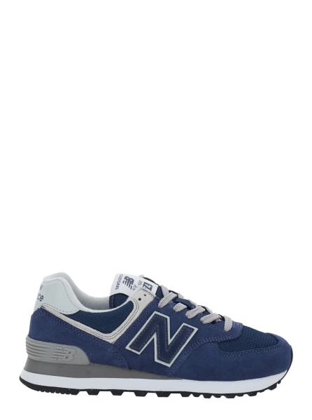 Sneakers Blue Low Top Sneakers with Logo Patch on the Tongue and Maxi Logo Patch on the Side in Leather and Fabric for Women