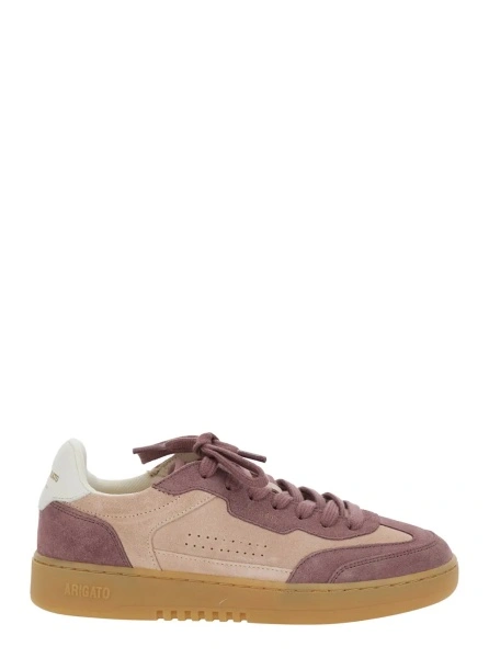 Sneakers 'Dice T-Toe' Pink Low Top Sneakers with Contrasting Heel with Logo Lettering in Suede Woman