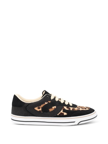 Sneakers Dolce & Gabbana negri din piele si bumbac