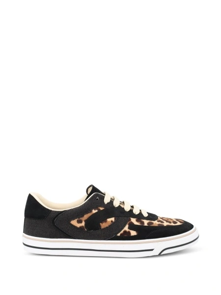 Sneakers Dolce & Gabbana negri din piele si bumbac