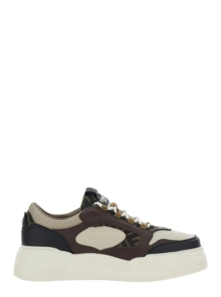 Sneakers Fendi 'Force' multicolor din jacquard FF si piele