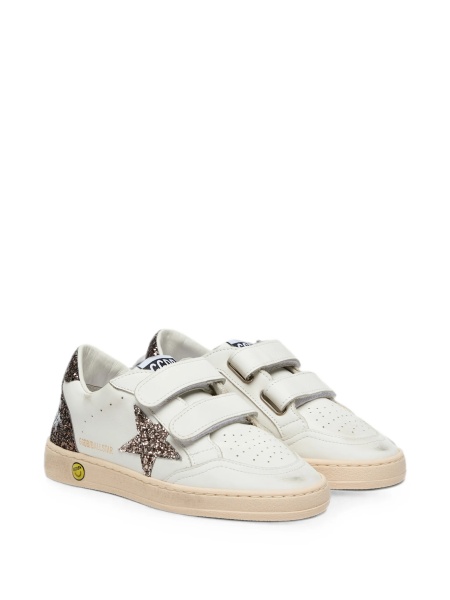 Sneakers Golden Goose albi din piele si slipici
